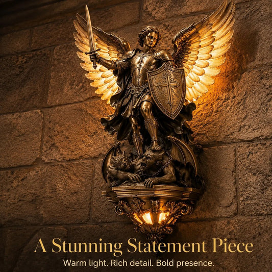 🕊️Luz de pared Arcángel San Miguel Ángel de la Guarda✨