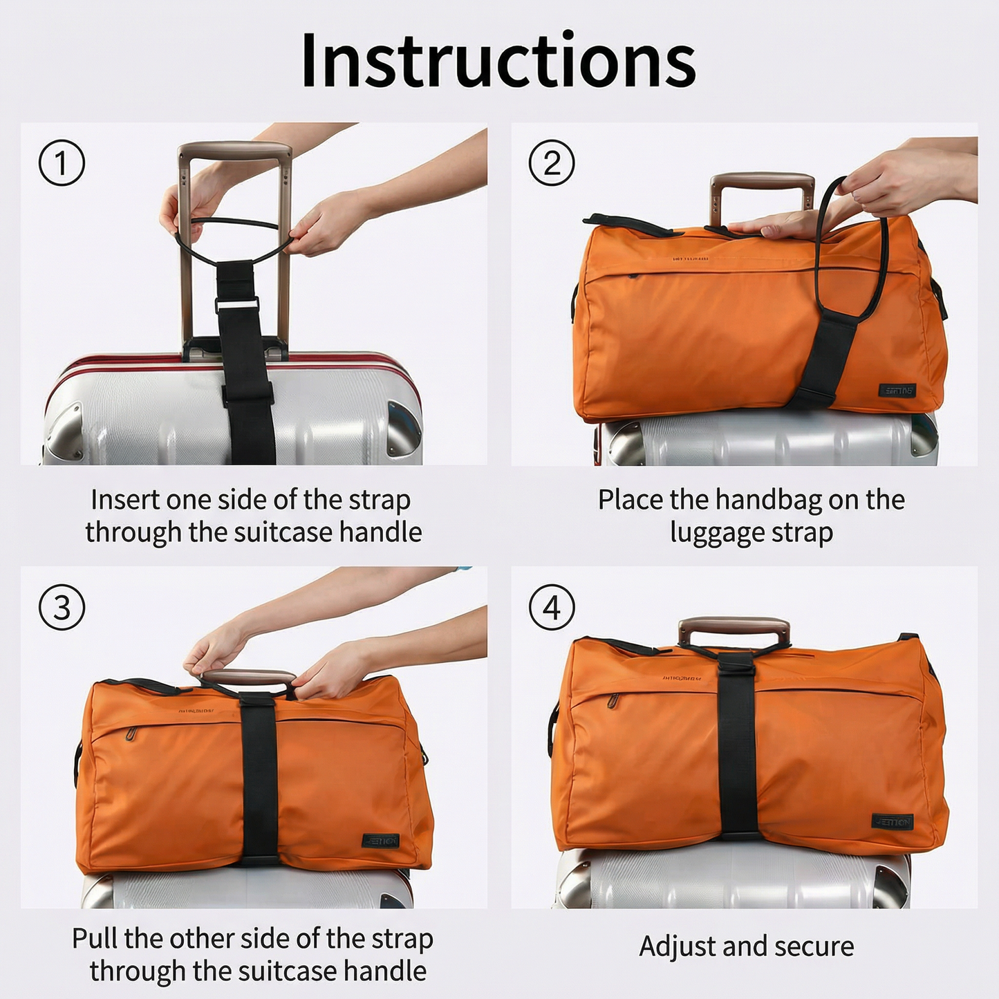 Multi-purpose, strong, adjustable luggage strap