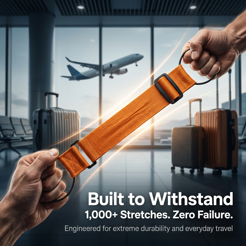 Multi-purpose, strong, adjustable luggage strap