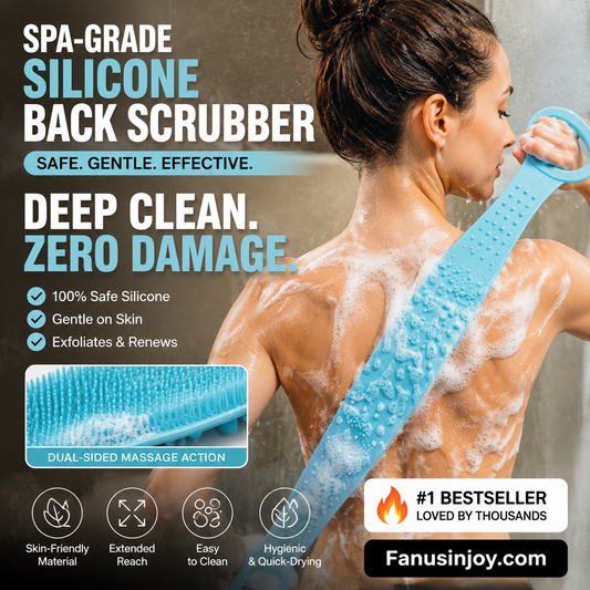 🛀 ¡Potencia la felicidad del baño! ¡La piel se vuelve suave y radiante! Cepillo de Espalda de Silicona de Doble Cara