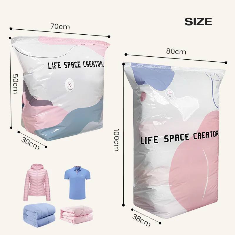Thickened No-Pump Vacuum Storage Bags