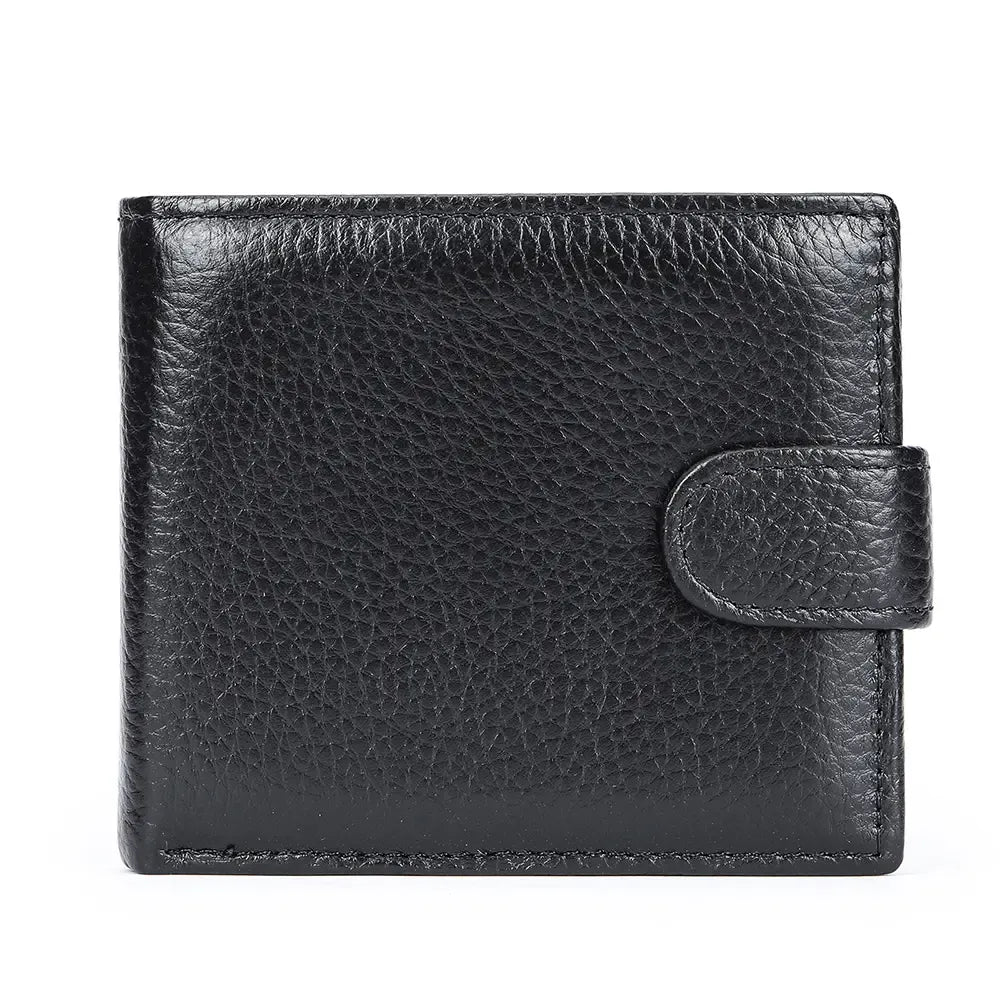 Men's Top Grain Cowhide Leather Bifold Wallet – Classic Design, Ample Storage