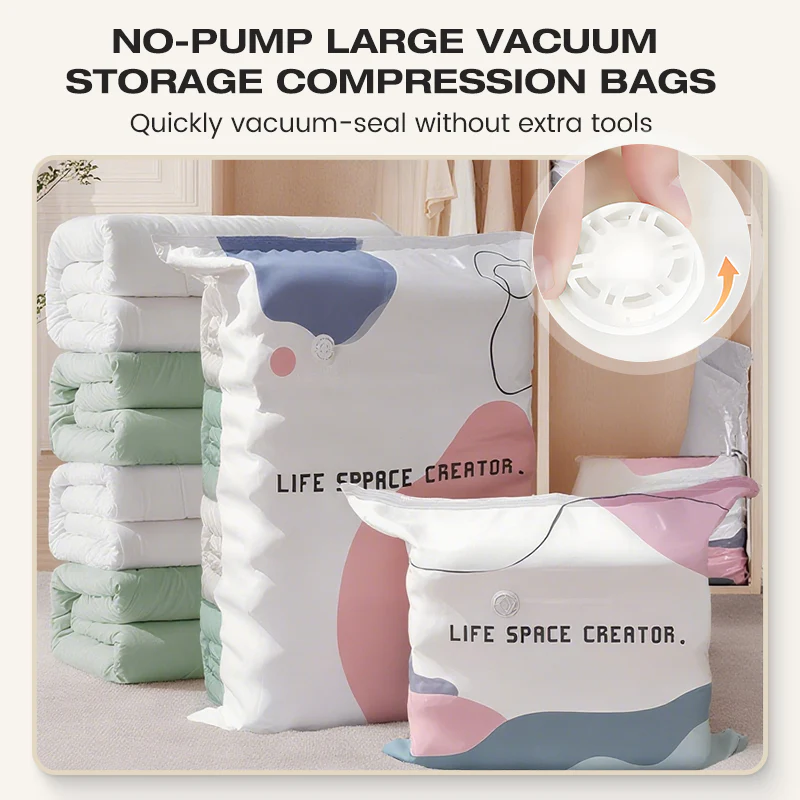 Thickened No-Pump Vacuum Storage Bags