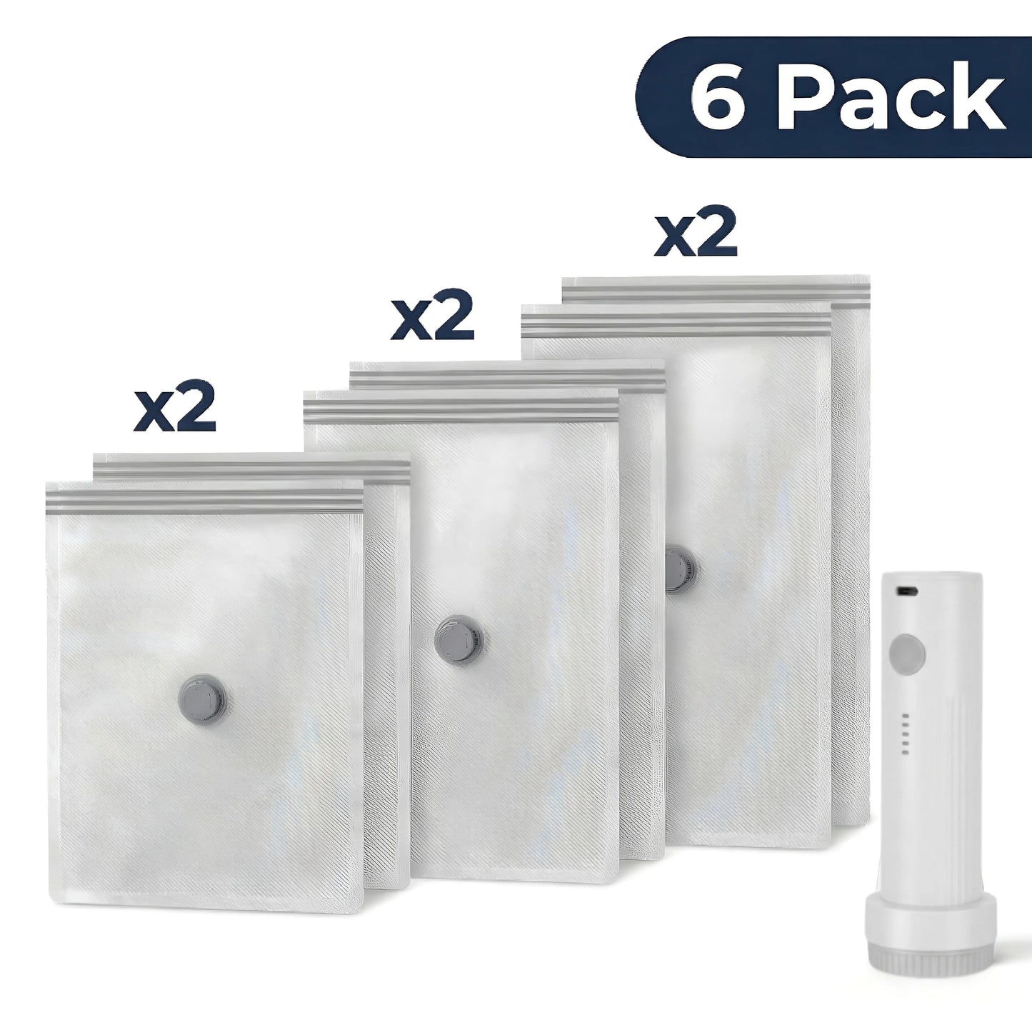 Cordless Travel Vacuum Bag Set, Save 80% of luggage space immediately