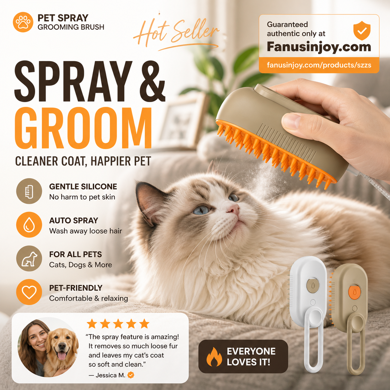 [Best Gift For Pet🐶🐱] 🔥Flash Sale 50% Off！🐈🐕Must‑have pet supplies for pet‑owning households！Multi-Function Pet Spray Massage Comb