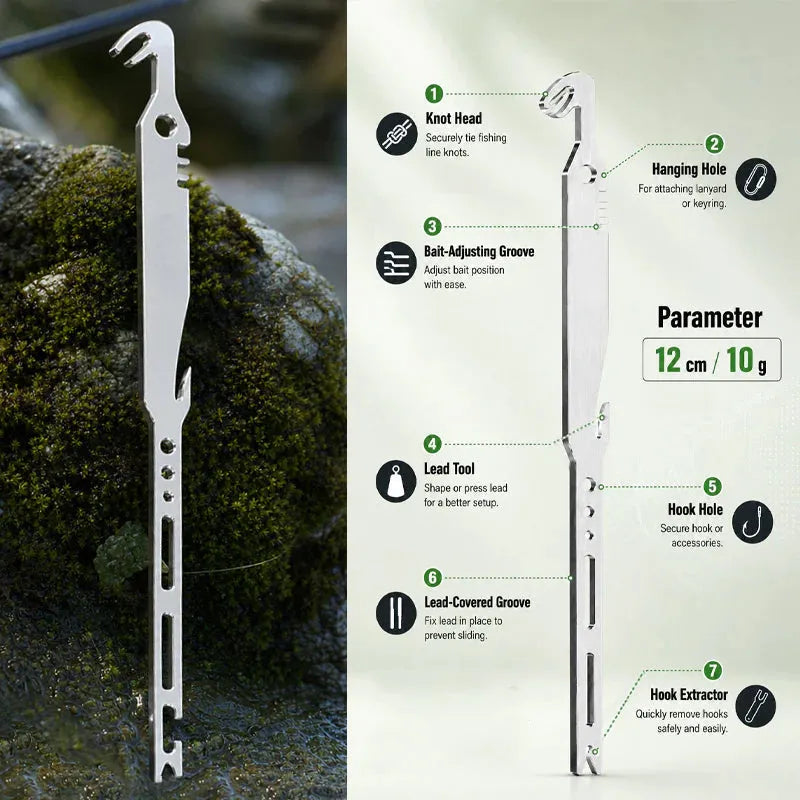 ⏳Limited-time Buy 1 Get 1 Free⏰6-in-1 Stainless Steel Fishing Multi Tool Hook Remover and Knot Tyer🎣🐟