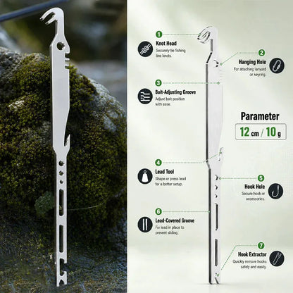 ⏳Limited-time Buy 1 Get 1 Free⏰6-in-1 Stainless Steel Fishing Multi Tool Hook Remover and Knot Tyer🎣🐟