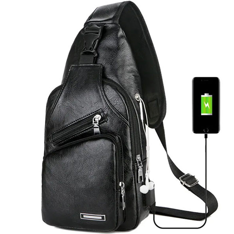 📢📢49% OFF !! ⏰Men's Multifunctional High Quality Leather Chest Bag