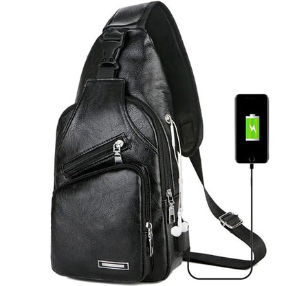 📢📢49% OFF !! ⏰Men's Multifunctional High Quality Leather Chest Bag