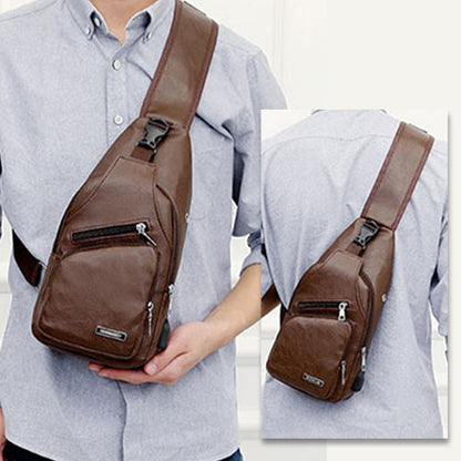 📢📢49% OFF !! ⏰Men's Multifunctional High Quality Leather Chest Bag