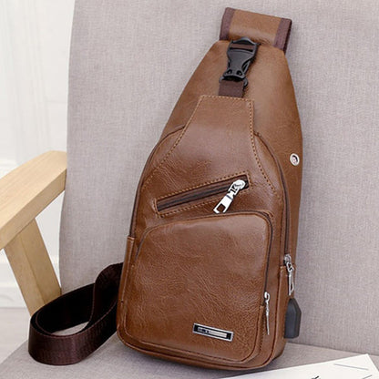 📢📢49% OFF !! ⏰Men's Multifunctional High Quality Leather Chest Bag