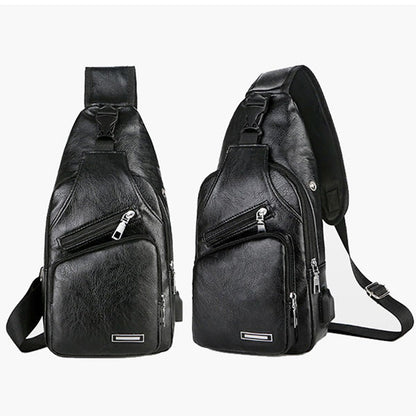 📢📢49% OFF !! ⏰Men's Multifunctional High Quality Leather Chest Bag