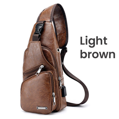 📢📢49% OFF !! ⏰Men's Multifunctional High Quality Leather Chest Bag