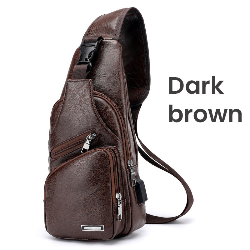 📢📢49% OFF !! ⏰Men's Multifunctional High Quality Leather Chest Bag