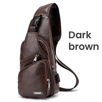 📢📢49% OFF !! ⏰Men's Multifunctional High Quality Leather Chest Bag