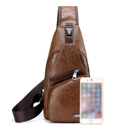 📢📢49% OFF !! ⏰Men's Multifunctional High Quality Leather Chest Bag