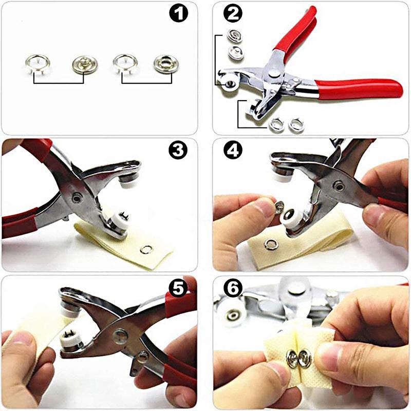 🔥50%OFF🔥100pcs Invisible Colored Metal Buckle & 1 Count Manual Pressure Pliers