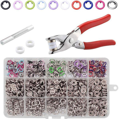 🔥50%OFF🔥100pcs Invisible Colored Metal Buckle & 1 Count Manual Pressure Pliers
