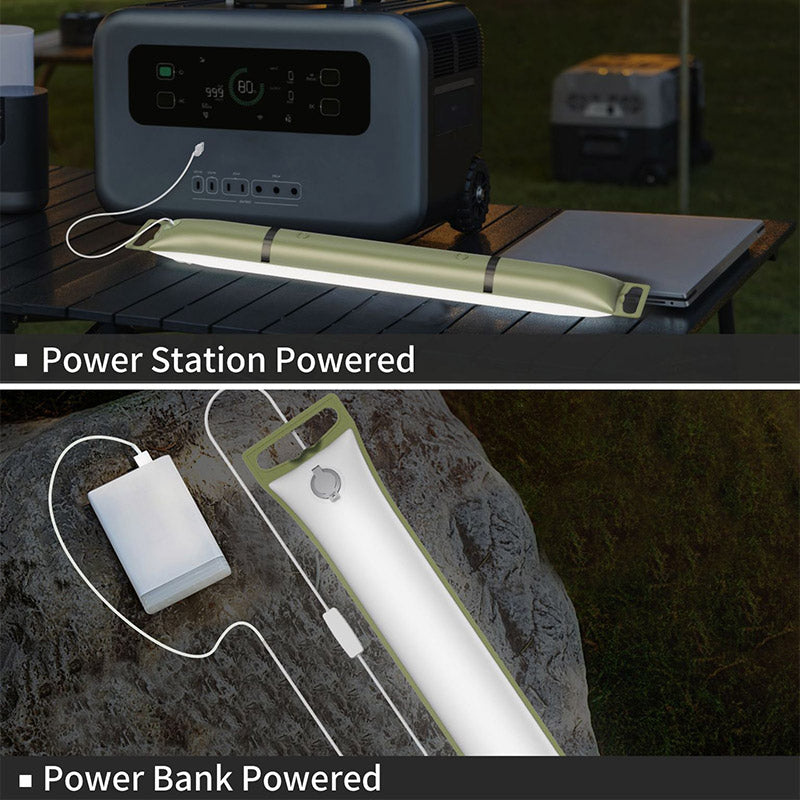 🌿Rechargeable LED Inflatable Camping Tube Light"💡🏕️ Inflatable Light – Glows brighter than a bear’s midnight snack! 🐻🎇 No more 'lost in tent darkness' chaos!"