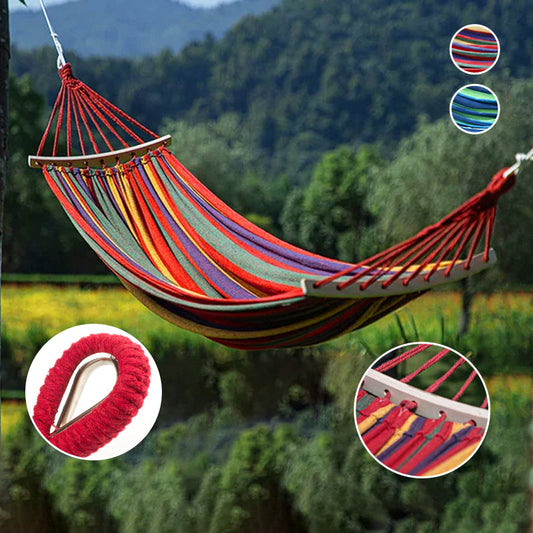 ⏳🔥 ¡50% DE DESCUENTO POR TIEMPO LIMITADO! 🏖️ Hamaca de rayas reforzada para varias personas – Relájate en cualquier lugar con comodidad ✨