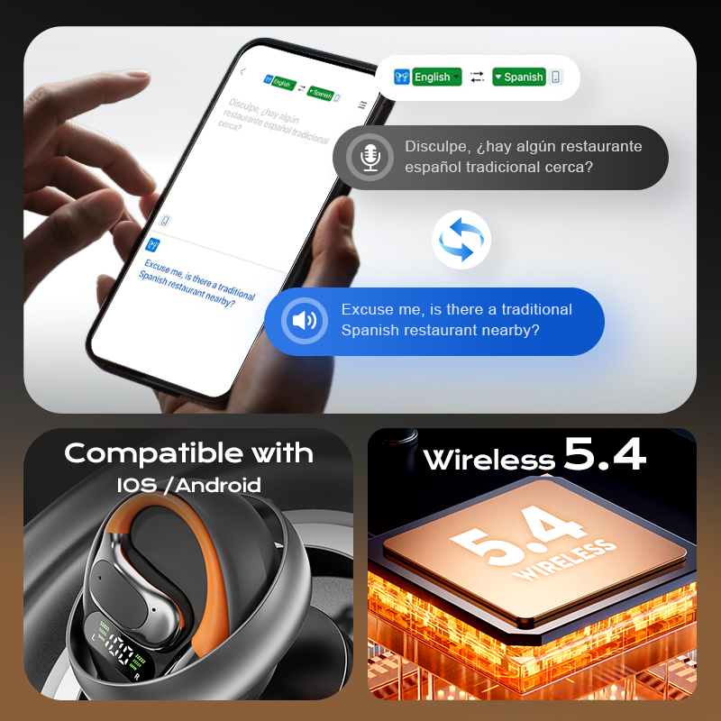🔥 2026 Hot Sale 49% OFF🔥AI Translation Bluetooth Earbuds