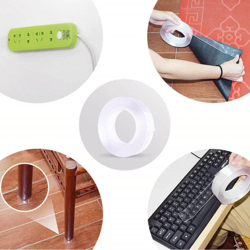 ⭐Transparent, reusable, residue-free nano double-sided adhesive tape for household use.