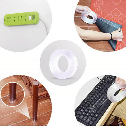 ⭐Transparent, reusable, residue-free nano double-sided adhesive tape for household use.