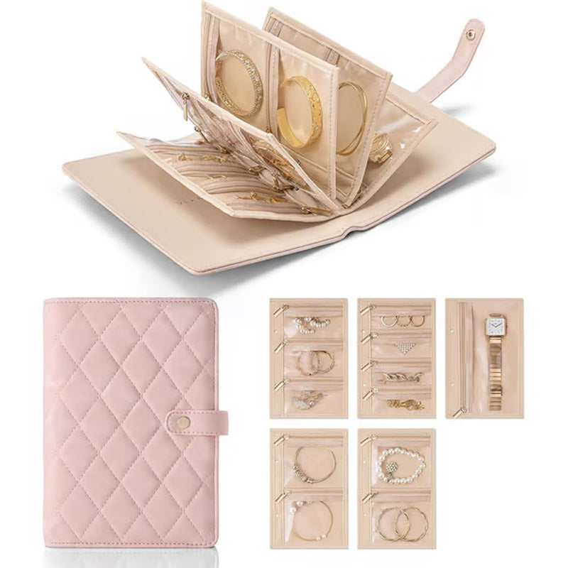 ⏰Elegant Portable Checkered Jewelry Storage Bag