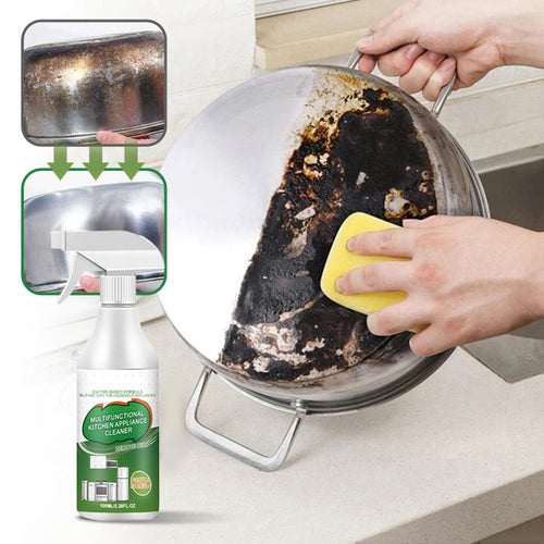 Multi-purpose kitchen grease cleaner, powerfully cleans stovetops, ovens, microwaves, and frying pans.