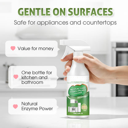 Multi-purpose kitchen grease cleaner, powerfully cleans stovetops, ovens, microwaves, and frying pans.