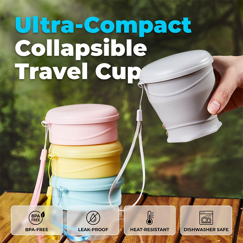 Collapsible Silicone Travel Cup with Lid