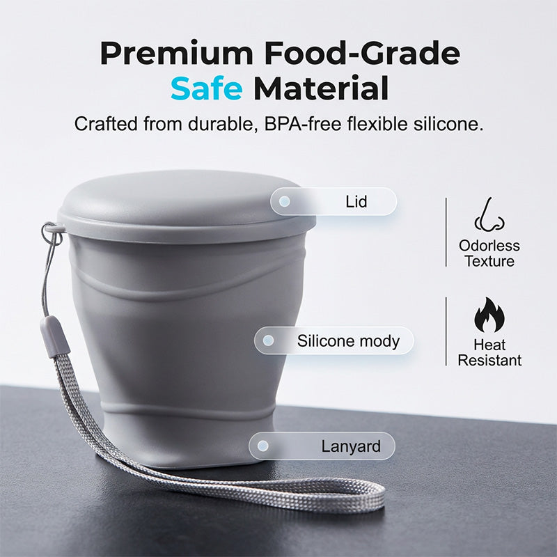 Collapsible Silicone Travel Cup with Lid