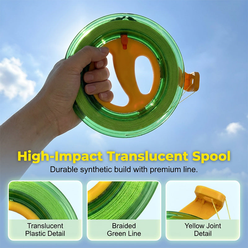 Ergonomic kite winder with lock and hand wheel, suitable for kites, fishing