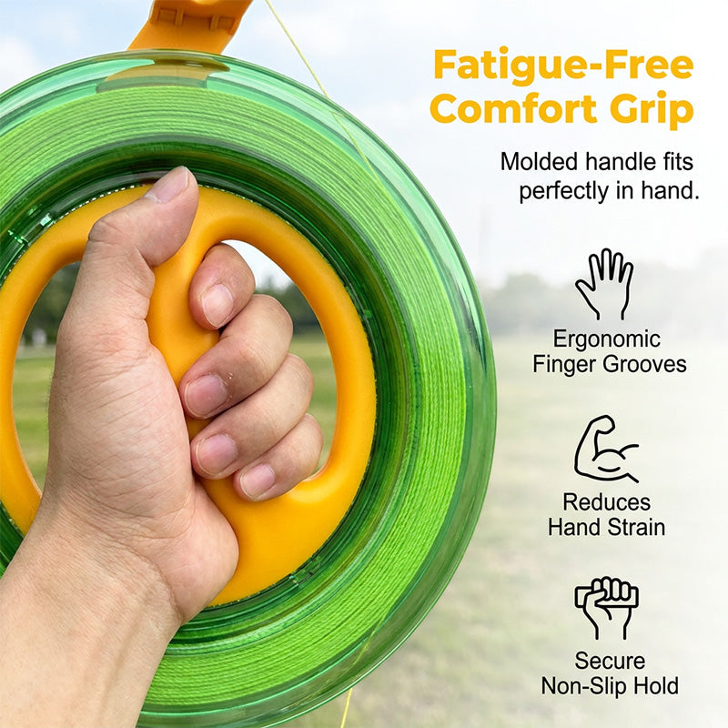 Ergonomic kite winder with lock and hand wheel, suitable for kites, fishing