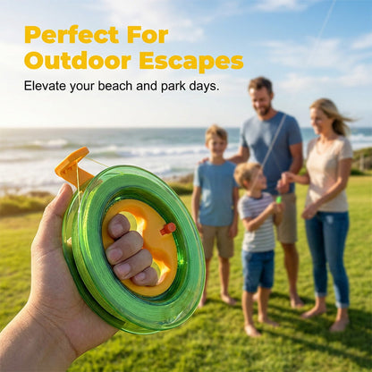 Ergonomic kite winder with lock and hand wheel, suitable for kites, fishing