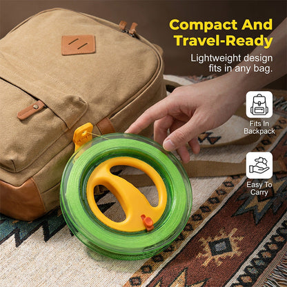 Ergonomic kite winder with lock and hand wheel, suitable for kites, fishing
