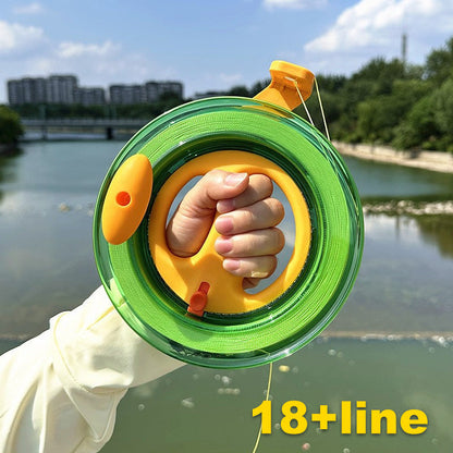 Ergonomic kite winder with lock and hand wheel, suitable for kites, fishing