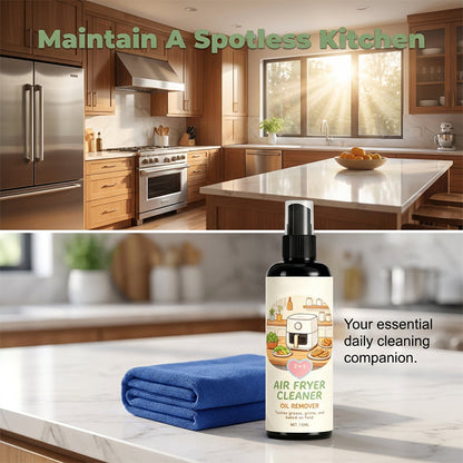 ✨2‑in‑1 Air Fryer Cleaner – Degreases & cleans, safe for non‑stick coatings. Just spray & wipe. Includes towel! 🧼💪