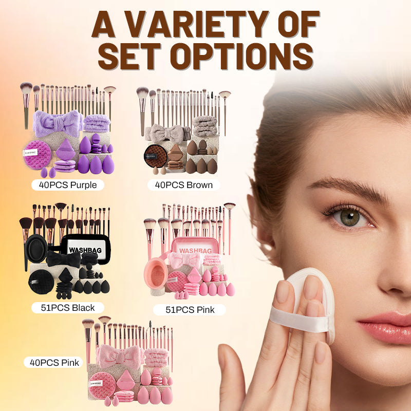 📢📢50% OFF !! ⏰ All-in-One Makeup Brush & Sponge Set