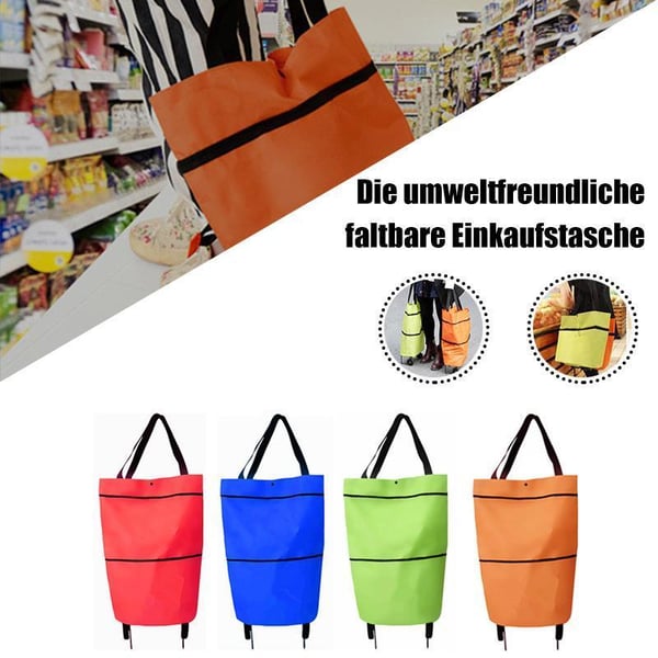 🎉 2026 Sale — Over 13,000 Sold!💞 2-in-1 Foldable Shopping Cart – Carry & Roll with Ease 🛒