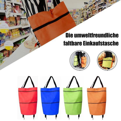 🎉 2026 Sale — Over 13,000 Sold!💞 2-in-1 Foldable Shopping Cart – Carry & Roll with Ease 🛒