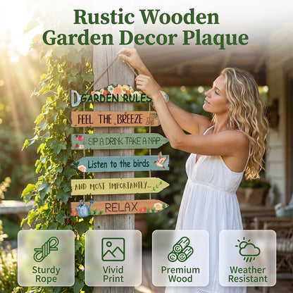 🌸 Decorative Wooden Hanging Plaque for Garden, Porch & Shed