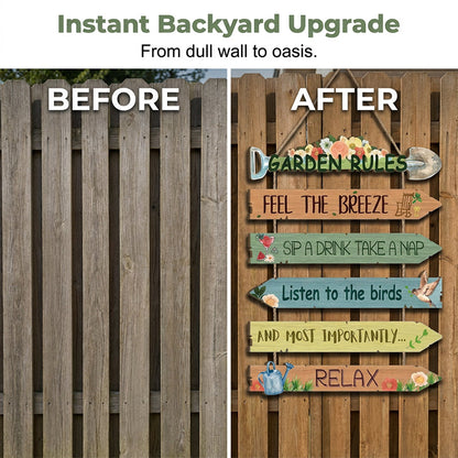 🌸 Decorative Wooden Hanging Plaque for Garden, Porch & Shed