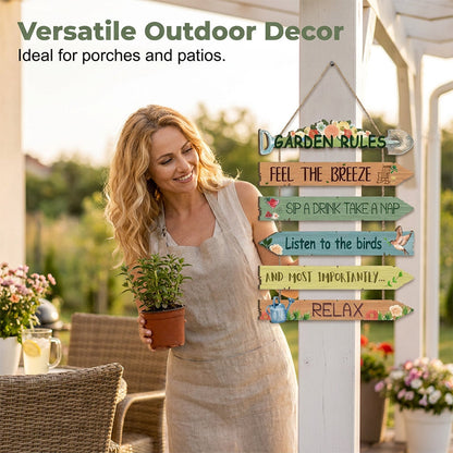 🌸 Decorative Wooden Hanging Plaque for Garden, Porch & Shed