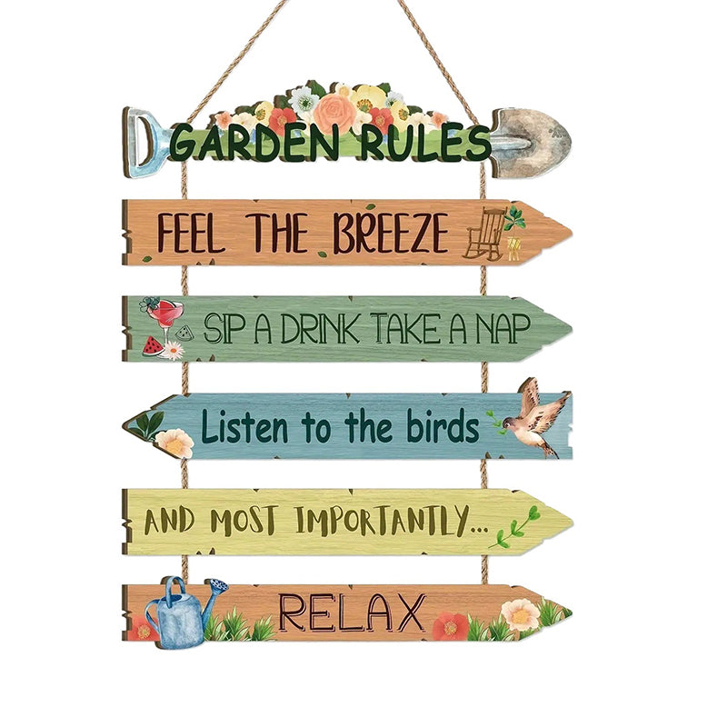 🌸 Decorative Wooden Hanging Plaque for Garden, Porch & Shed