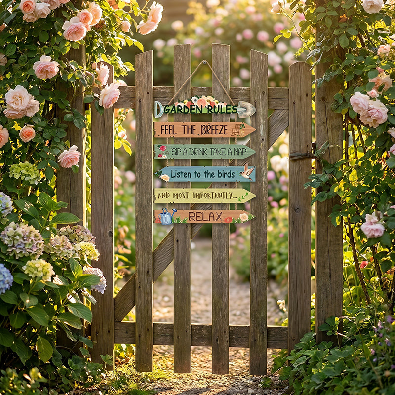 🌸 Decorative Wooden Hanging Plaque for Garden, Porch & Shed