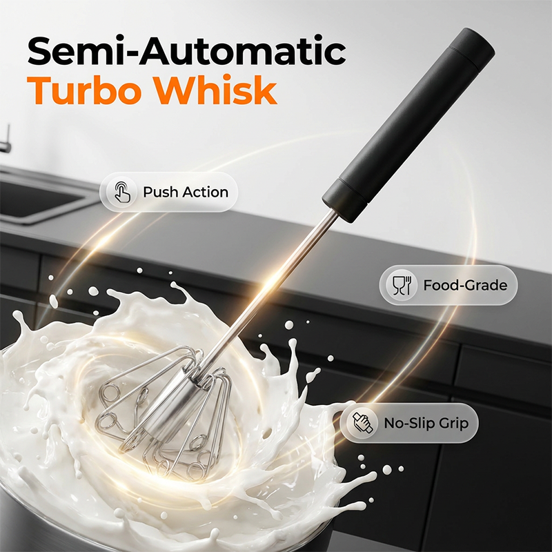 ?Last Day Promotion 50% OFF?Stainless Steel Semi-Automatic Hand Egg Beater