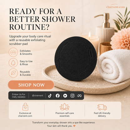 🛁 Exfoliating Scrub Bath Pad – Rubber Body Cleansing Pad For Shower
