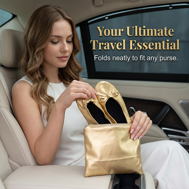 🎁Women's Elegant Foldable Ballet Flats – Lightweight & portable – Perfect for travel, office or back-up comfort – stylish and practical ✨🌸