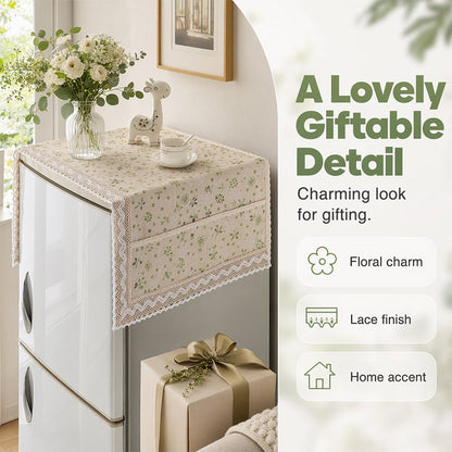 ✨Cotton Linen Refrigerator Dust Cover with Pockets